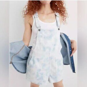 Aerie Werk & Play Denim Tie Dye Denim Shortall